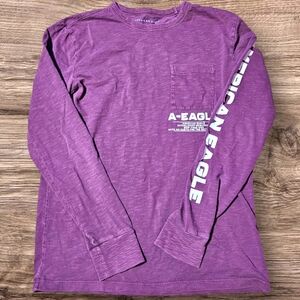 American Eagle Women's XS Long Sleeve Purple Athleisure Wear